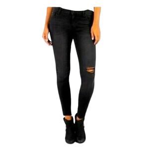 Kut from the Kloth Black Diana Stretch Ankle Distressed Skinny Jeans Size 10